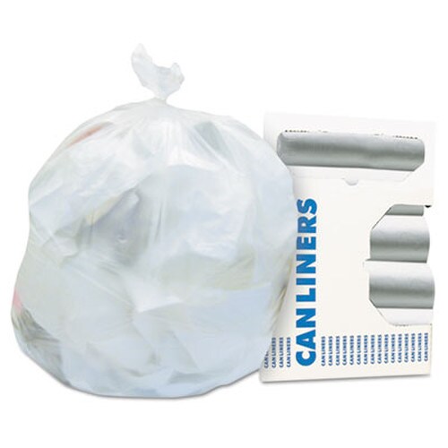 Heritage High-Density Waste Can Liners, 10 gal, 8 mic, 24" x 24", Natural, 50 Bags/Roll, 20 Rolls/Carton Item: HERZ4824LNR01