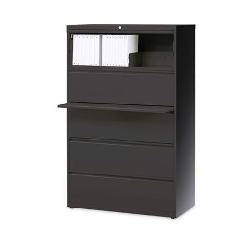 Hirsh Industries® Lateral File Cabinet, 5 Letter/Legal/A4-Size File Drawers, Charcoal, 36 x 18.62 x 67.62 Item: HID16068