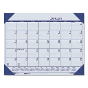 House of Doolittle™ EcoTones Recycled Monthly Desk Pad Calendar, 22 x 17, Ocean Blue Sheets/Corners, Black Binding, 12-Month (Jan-Dec): 2025 Item: HOD12440