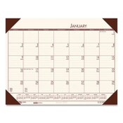 House of Doolittle™ EcoTones Recycled Monthly Desk Pad Calendar, 22 x 17, Moonlight Cream Sheets, Brown Corners, 12-Month (Jan to Dec): 2025 Item: HOD12441