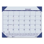 House of Doolittle™ EcoTones Recycled Monthly Desk Pad Calendar, 18.5 x 13, Ocean Blue Sheets/Corners, Black Binding, 12-Month (Jan to Dec): 2025 Item: HOD124640