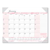 House of Doolittle™ Recycled Monthly Desk Pad Calendar, Breast Cancer Awareness Artwork, 18.5 x 13, Black Binding/Corners,12-Month(Jan-Dec): 2025 Item: HOD1466