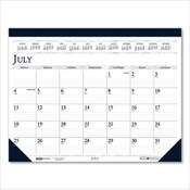 House of Doolittle™ Recycled Academic Desk Pad Calendar, 22 x 17, White/Blue Sheets, Blue Binding/Corners, 14-Month (July to Aug): 2024 to 2025 Item: HOD155HD