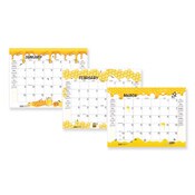 House of Doolittle™ Recycled Honeycomb Desk Pad Calendar, Honeycomb Artwork, 22 x 17, White/Multicolor Sheets, 12-Month (Jan to Dec): 2025 Item: HOD156