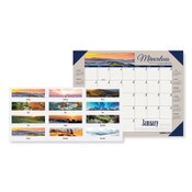 House of Doolittle™ Earthscapes Recycled Monthly Desk Pad Calendar, Motivational Photos, 22 x 17, Blue Binding/Corners, 12-Month (Jan-Dec): 2025 Item: HOD175