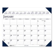 House of Doolittle™ Executive Monthly Desk Pad Calendar, 24 x 19, White/Blue Sheets, Blue Corners, 12-Month (Jan to Dec): 2025 Item: HOD180HD