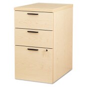 HON® 10500 Series Mobile Pedestal File, Left or Right, 3-Drawers: Box/Box/File, Legal/Letter, Natural Maple, 15.75" x 22.75" x 28" Item: HON105102DD