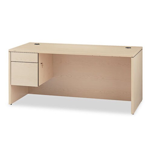 HON® 10500 Series "L" Workstation Single Pedestal Desk, 66" x 30" x 29.5", Natural Maple Item: HON10584LDD