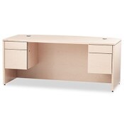 HON® 10500 Series Bow Front Double Pedestal Desk, 72" x 36" x 29.5", Natural Maple Item: HON10595DD