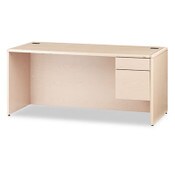 HON® 10700 Series "L" Workstation Desk with Three-Quarter Height Pedestal on Right, 66" x 30" x 29.5", Natural Maple Item: HON10783RDD