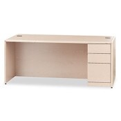 HON® 10700 Series Single Pedestal Desk with Full-Height Pedestal on Right, 72" x 36" x 29.5", Natural Maple Item: HON10787RDD