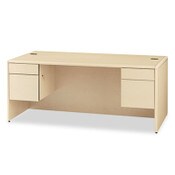 HON® 10700 Series Double Pedestal Desk with Three-Quarter Height Pedestals, 72" x 36" x 29.5", Natural Maple Item: HON10791DD