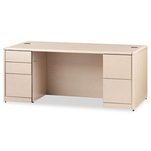 HON® 10700 Series Double Pedestal Desk with Full-Height Pedestals, 72" x 36" x 29.5", Natural Maple Item: HON10799DD