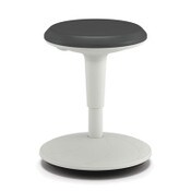 HON® Revel Adjustable Height Fidget Stool, Backless, Supports Up to 250 lb, 13.75" to 18.5" Seat Height, Charcoal Seat, White Base Item: HONEFS01S
