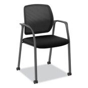 HON® Nucleus Series Recharge Guest Chair, Supports Up to 300 lb, 17.62" Seat Height, Black Seat/Back, Black Base Item: HONNR6FMC10P71