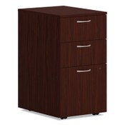 HON® Mod Mobile Pedestal, Left or Right, 3-Drawers: Box/Box/File, Legal/Letter, Traditional Mahogany, 15" x 20" x 28" Item: HONPLPMBBFLT1