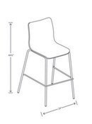 HON® Ruck Laminate Stool, Up to 300 lbs, 30" Seat Height, Charcoal Seat, Charcoal Back, Silver Base Item: HONRUCK5LSP8
