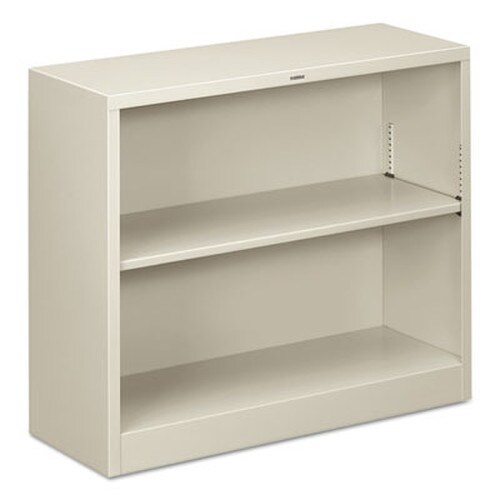 HON® Metal Bookcase, Two-Shelf, 34.5w x 12.63d x 29h, Light Gray Item: HONS30ABCQ