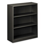 HON® Metal Bookcase, Three-Shelf, 34.5w x 12.63d x 41h, Charcoal Item: HONS42ABCS