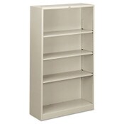 HON® Metal Bookcase, Four-Shelf, 34.5w x 12.63d x 59h, Light Gray Item: HONS60ABCQ