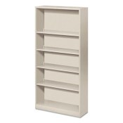 HON® Metal Bookcase, Five-Shelf, 34.5w x 12.63d x 71h, Light Gray Item: HONS72ABCQ