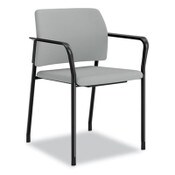 HON® Accommodate Series Guest Chair with Arms, Vinyl Upholstery, 23.5" x 22.25" x 32", Flint Seat/Back, Charblack Legs, 2/Carton Item: HONSGS6FBSX39CB