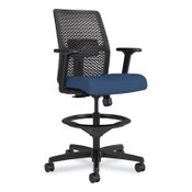 HON® Ignition 2.0 ReActiv Low-Back Task Stool, 22.88" to 31.75" Seat Height, Elysian Seat, Charcoal Back, Black Base Item: HONTSR0A0S04BST