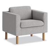 HON® Parkwyn Series Club Chair, 33" x 26.75" x 29", Gray Seat, Gray Back, Oak Base Item: HONVP3LCHRGRY