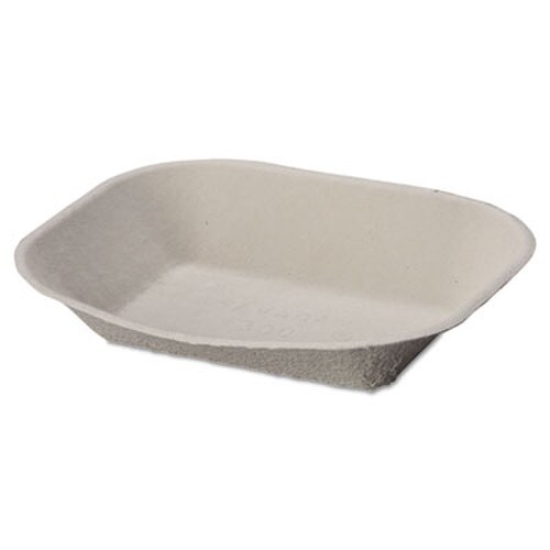 Chinet® Savaday Molded Fiber Food Tray, 1-Compartment, 7 x 9, Beige, Paper, 250/Bag, 500/Carton Item: HUH10405CT
