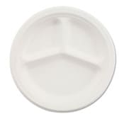 Chinet® Paper Dinnerware, 3-Compartment Plate, 10.25" dia, White, 500/Carton Item: HUH21204CT