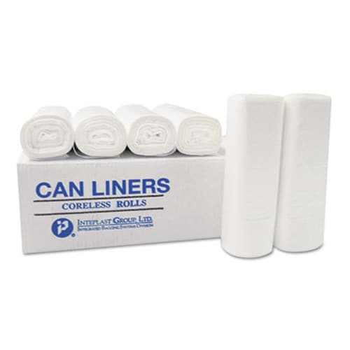 Inteplast Group High-Density Commercial Can Liners, 7 gal, 6 mic, 20" x 22", Clear, Perforated Roll, 50 Bags/Roll, 40 Rolls/Carton Item: IBSEC202206N