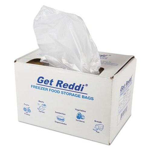 Inteplast Group Get Reddi Freezer Food Storage Bags for Full-Size Bun Pans, Includes Twist-Ties, 27" x 37", Natural, 200/Carton Item: IBSPBR37HD