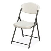 Iceberg Rough n Ready Commercial Folding Chair, Supports Up to 350lb, 18" Seat Height, Platinum Granite Seat/Back, Black Base, 4/Pack Item: ICE64033