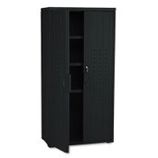 Iceberg Rough n Ready Storage Cabinet, Three-Shelf, 33w x 18d x 66h, Black Item: ICE92551