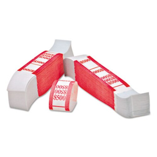 Iconex™ Color-Coded Kraft Currency Straps, $5 Bill, $500, Self-Adhesive, 1000/Pack Item: ICX94190063