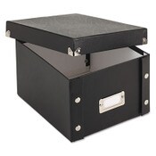 Snap-N-Store® Collapsible Index Card File Box, Holds 1,100 5 x 8 Cards, 8.38 x 9 x 5.25, Fiberboard, Black Item: IDESNS01647