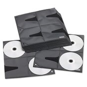 Vaultz® Two-Sided CD Refill Pages for Three-Ring Binder, 8 Disc Capacity, Clear/Black, 25/Pack Item: IDEVZ01401