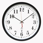 Chicago Lighthouse Black ATOMIC Contemporary Clock, 16.5" Overall Diameter, Black Case, 1 AA (sold separately) Item: ILC67403302