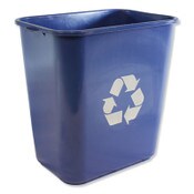 Impact® Soft-Sided Recycle Logo Plastic Wastebasket, 28 qt, Polyethylene, Blue Item: IMP7702BLUR