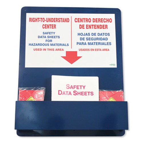 Impact® Bilingual "Right-To-Understand" SDS Center, 25w x 5.2d x 30h, Blue/White/Red Item: IMP799112
