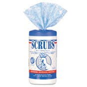 SCRUBS® Hand Cleaner Towels, 1-Ply, 10 x 12, Citrus, Blue/White, 30/Canister Item: ITW42230CT