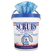 SCRUBS® Hand Cleaner Towels, 1-Ply, 10 x 12, Citrus, Blue/White, 72/Bucket, 6 Buckets/Carton Item: ITW42272CT