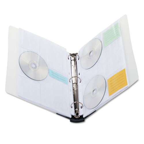 Innovera® CD/DVD Three-Ring Refillable Binder, Holds 90 Discs, Midnight Blue/Clear Item: IVR39300