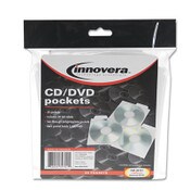 Innovera® CD/DVD Pockets, 1 Disc Capacity, Clear, 25/Pack Item: IVR39701