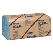 WypAll® L10 Windshield Wipers, Banded, 2-Ply, 9.38 x 10.25, Light Blue, 140/Pack, 16 Packs/Carton Item: KCC05120