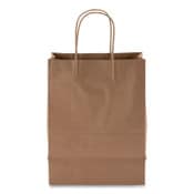 Kari-Out® Kraft Paper Bags, Natural Kraft Flat Handles, 8" x 5" x 11", Natural, 250/Carton Item: KOT1200050
