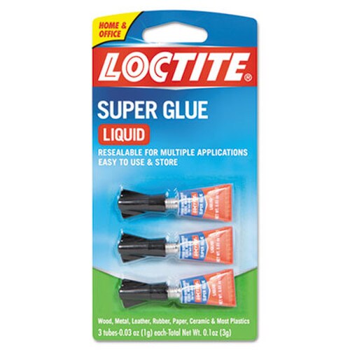 Loctite® Super Glue, 0.11 oz, Dries Clear, 3/Pack Item: LOC1710908