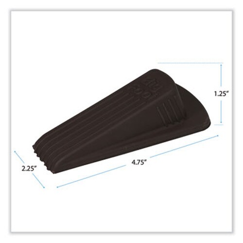 Master Caster® Big Foot Doorstop, No Slip Rubber Wedge, 2.25w x 4.75d x 1.25h, Brown Item: MAS00920