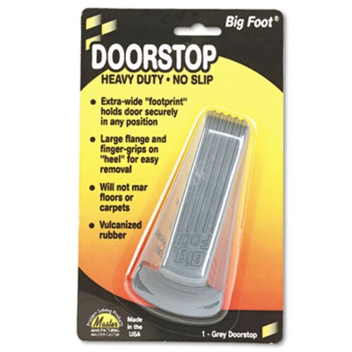 Master Caster® Big Foot Doorstop, No Slip Rubber Wedge, 2.25w x 4.75d x 1.25h, Gray Item: MAS00941
