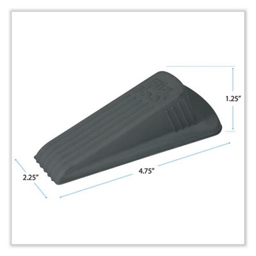 Master Caster® Big Foot Doorstop, No Slip Rubber Wedge, 2.25w x 4.75d x 1.25h, Gray Item: MAS00941